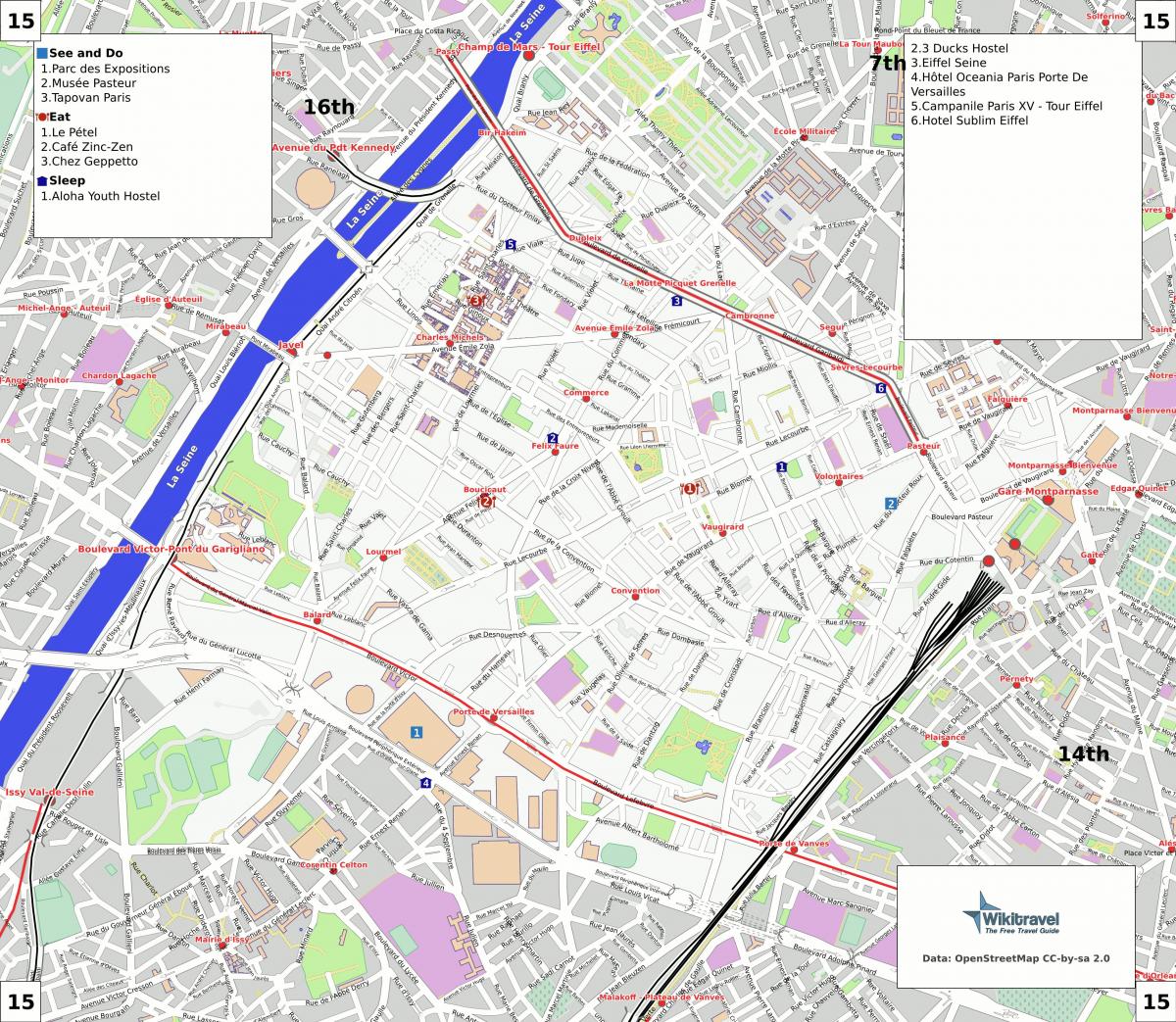 Peta ke-15 arrondissement Paris