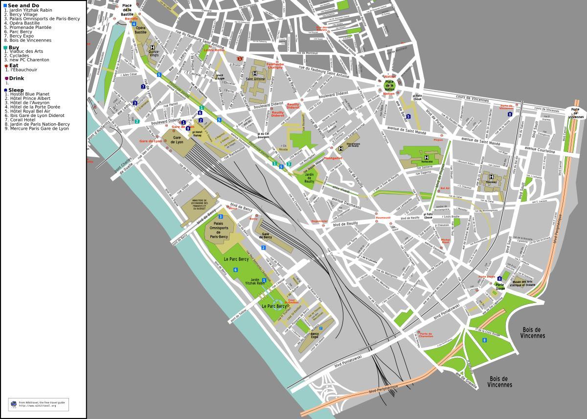 Peta dari 12 arrondissement Paris