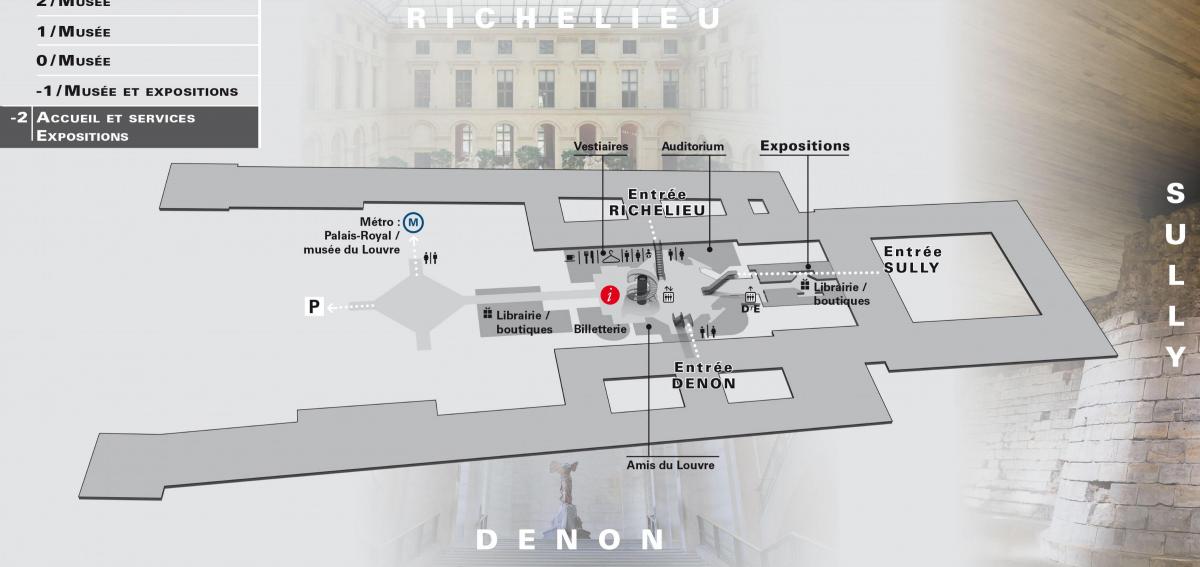 Peta Muzium Louvre Tahap -2