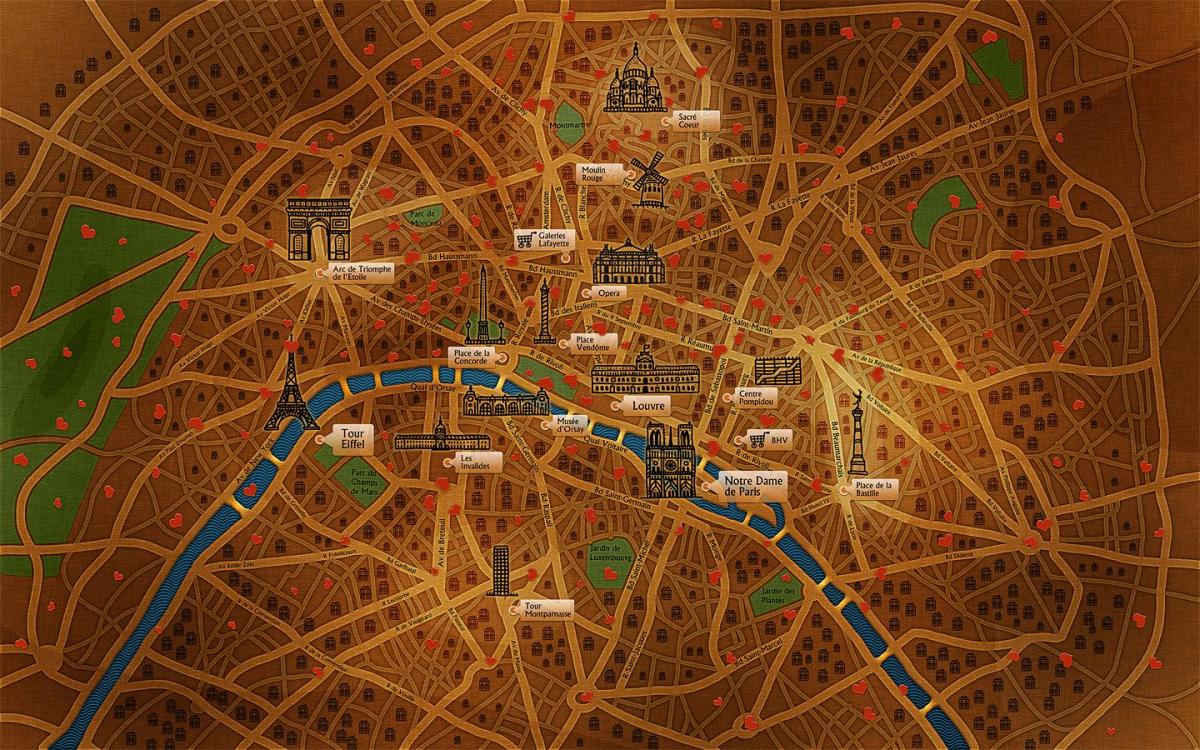 Peta Paris dinding