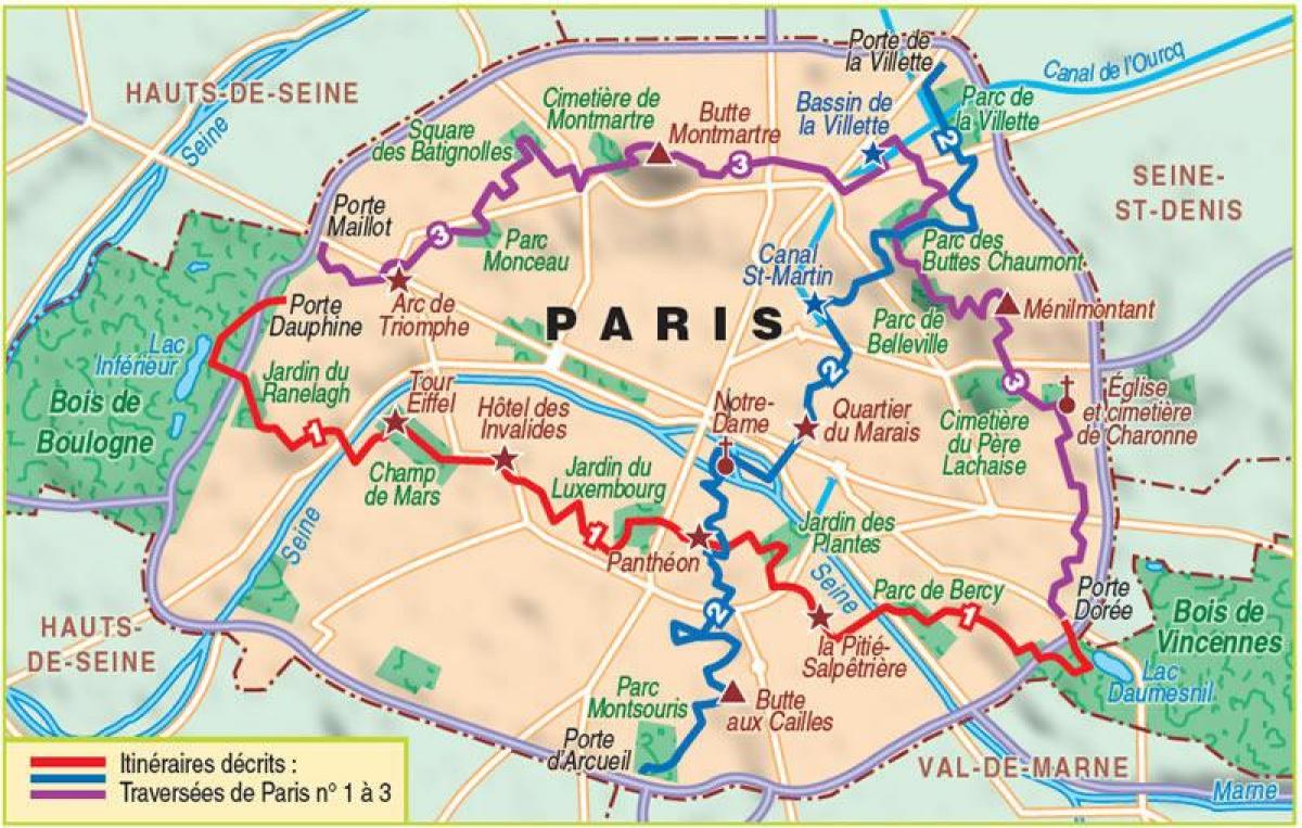 Peta Paris mendaki