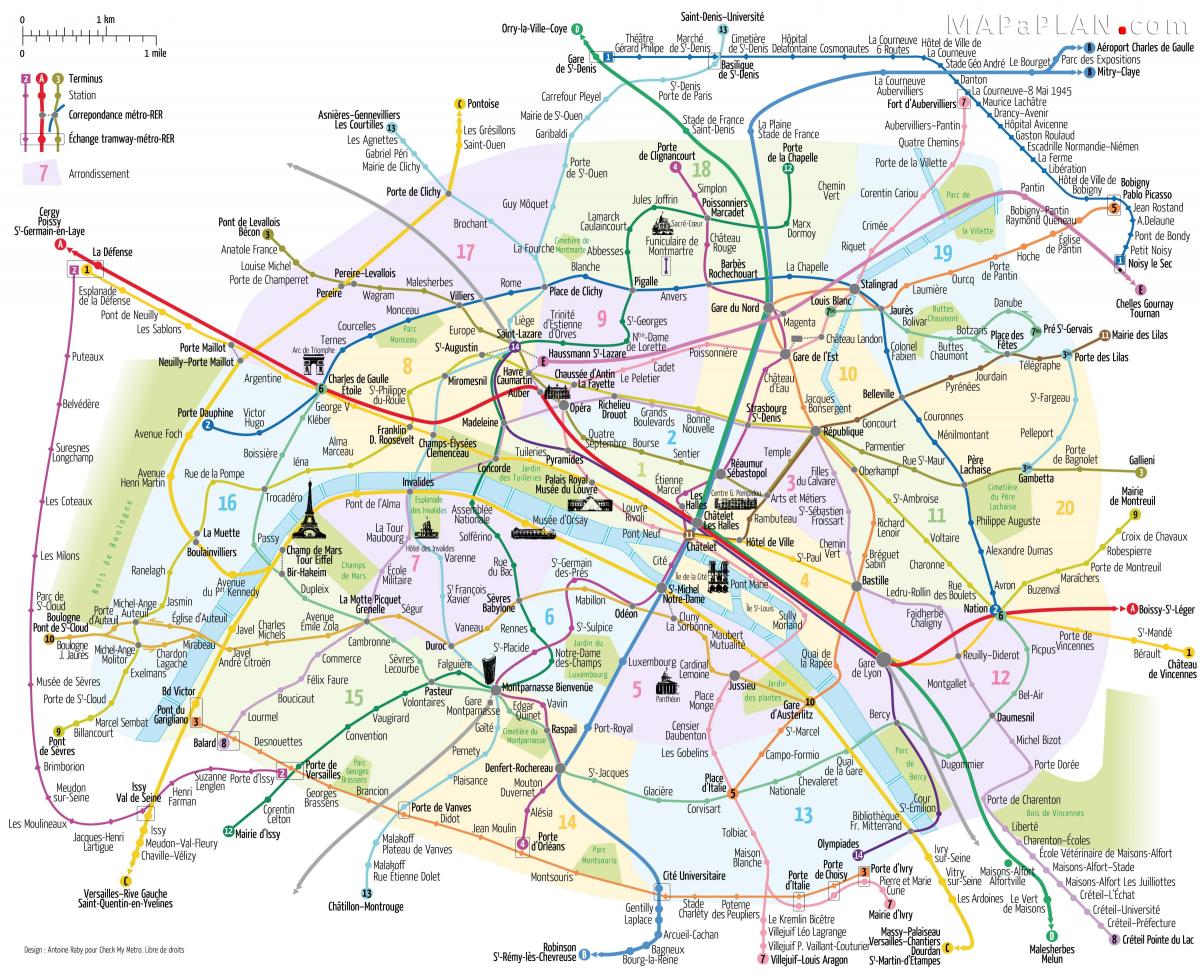 Peta Paris kereta bawah tanah