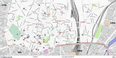 Peta ke-18 arrondissement Paris