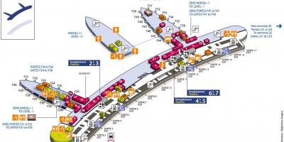 Peta CDG terminal lapangan terbang 2F