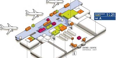 Peta CDG terminal lapangan terbang 3
