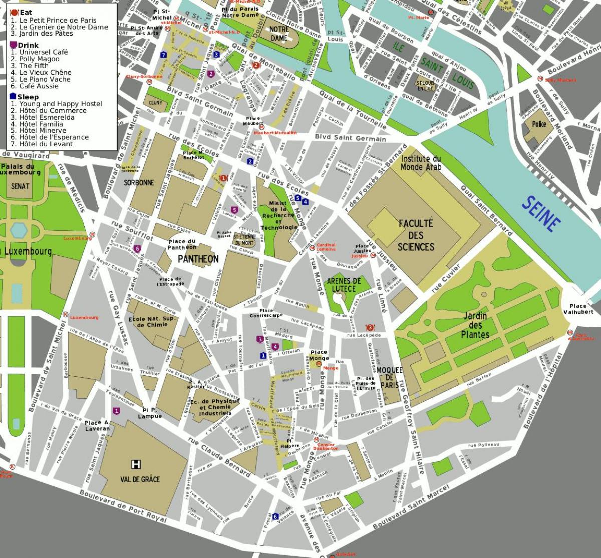 Peta ke-5 arrondissement Paris