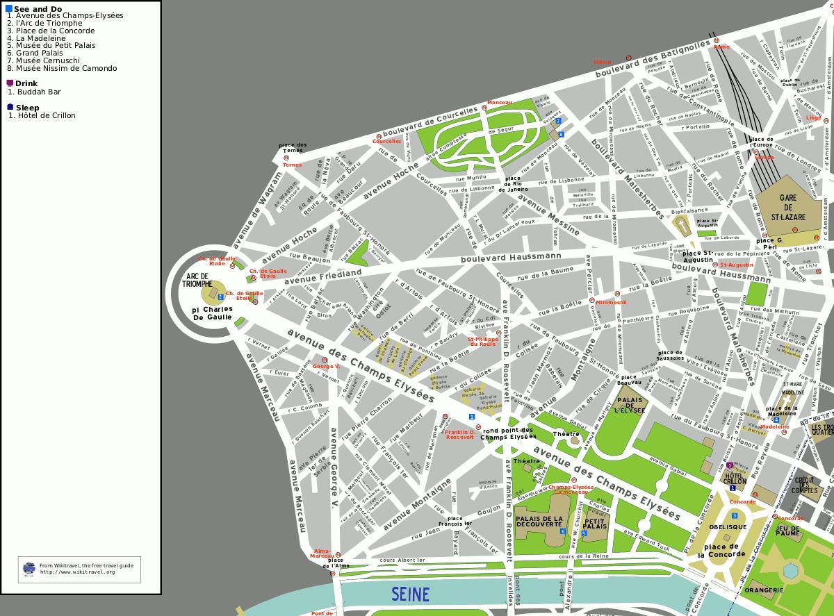 Peta arondisemen ke-8 Paris