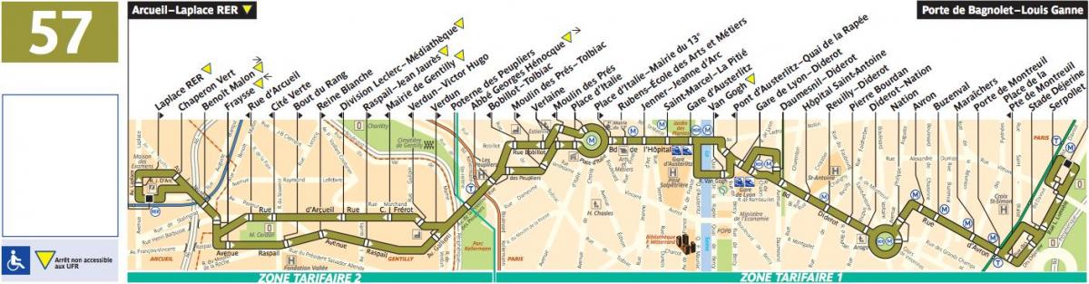 Peta bas Paris garis 57