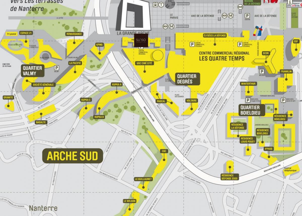 Peta La Défense Selatan Arche