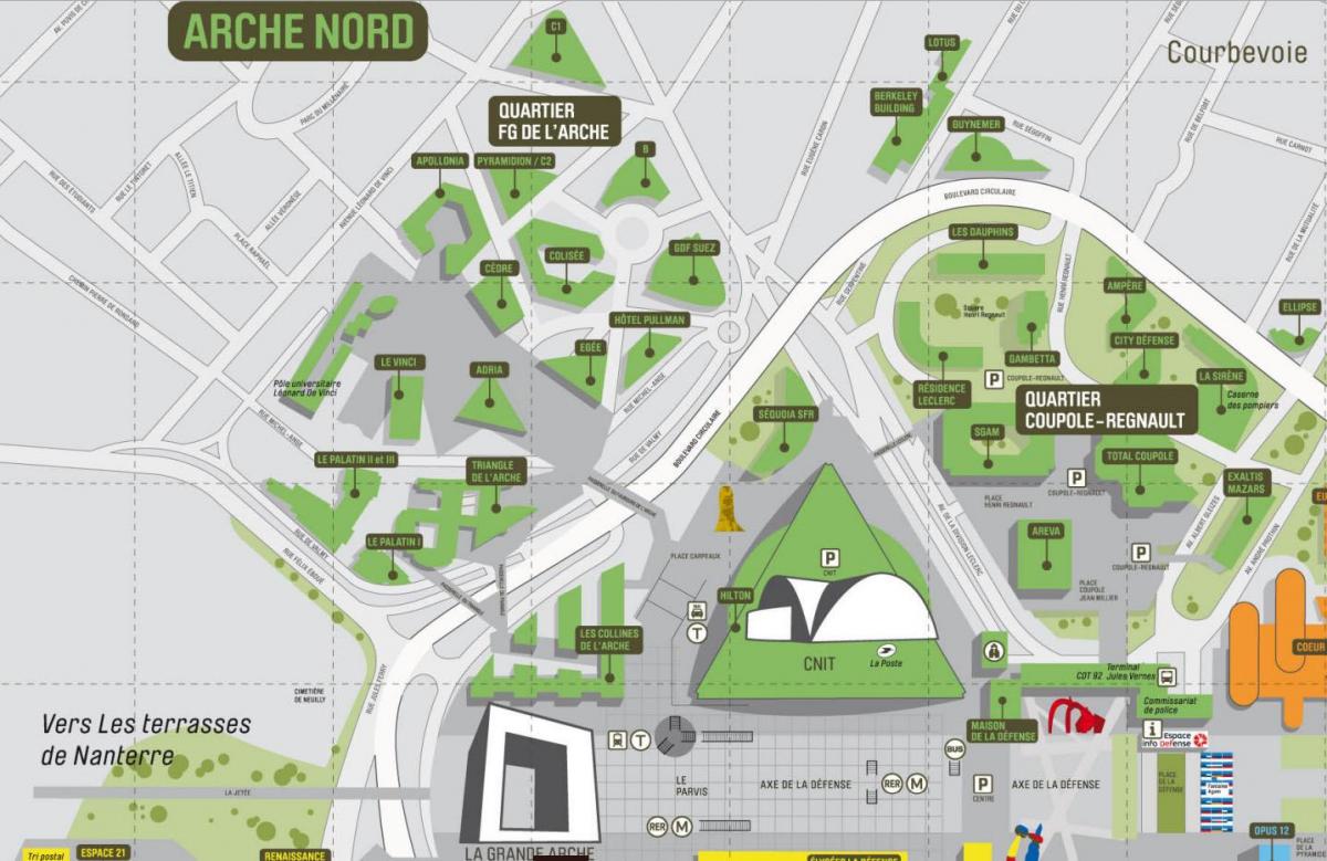 Peta La Défense Utara Arche