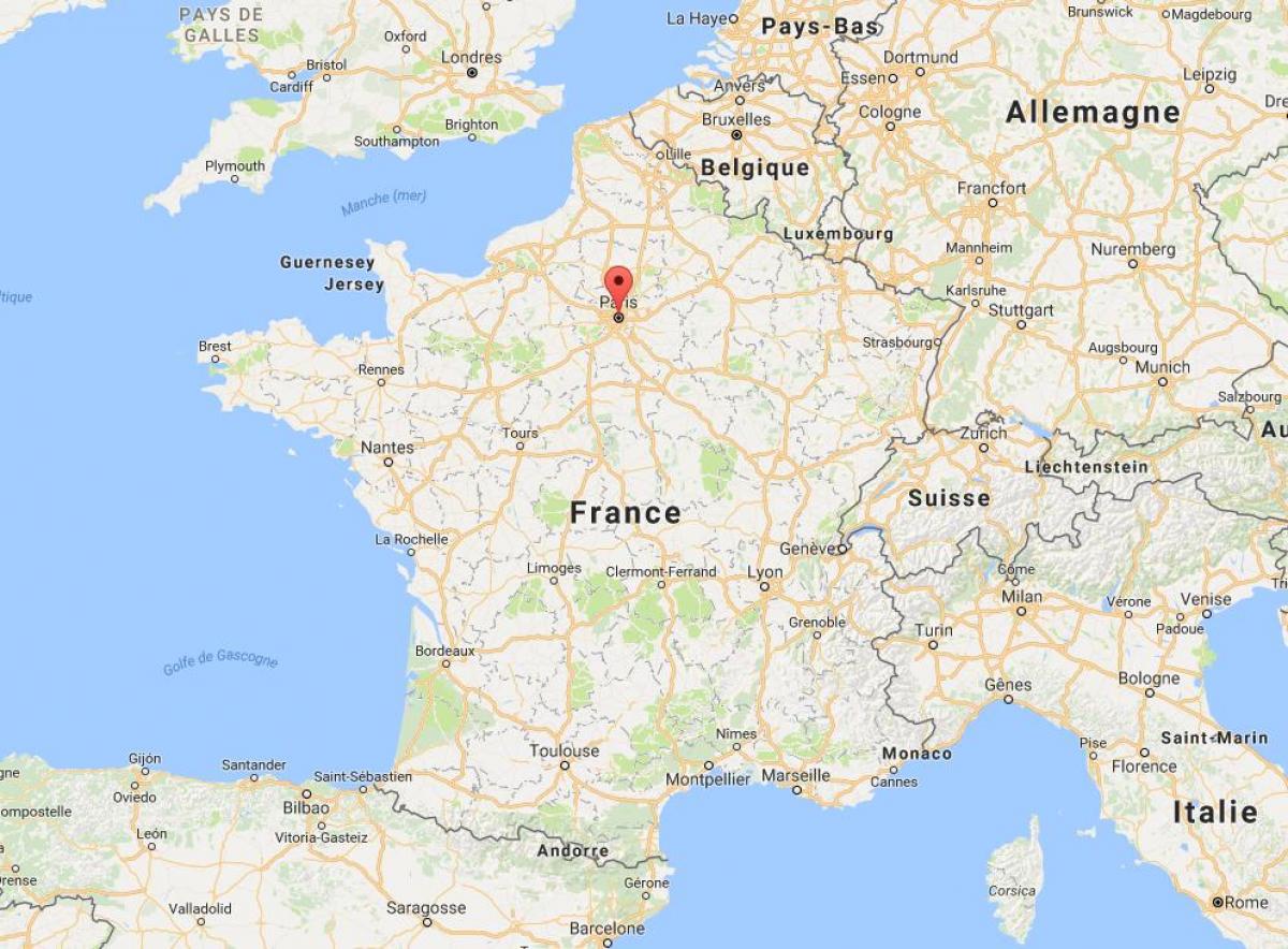 Peta paris di Perancis peta
