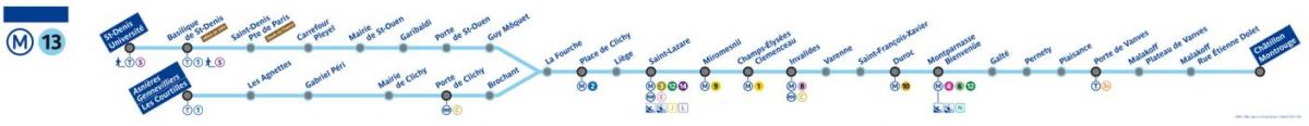 Peta Paris metro baris 13