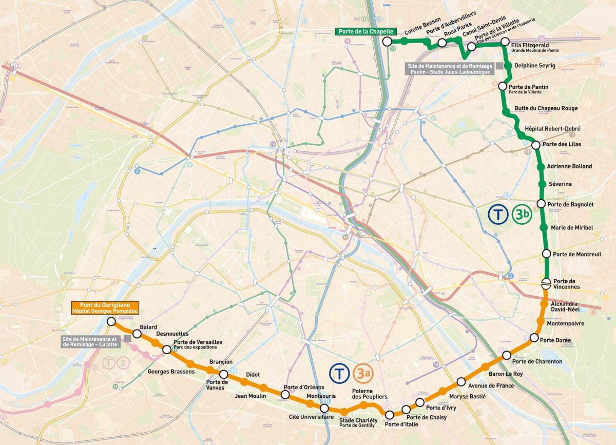 Peta Paris Trem