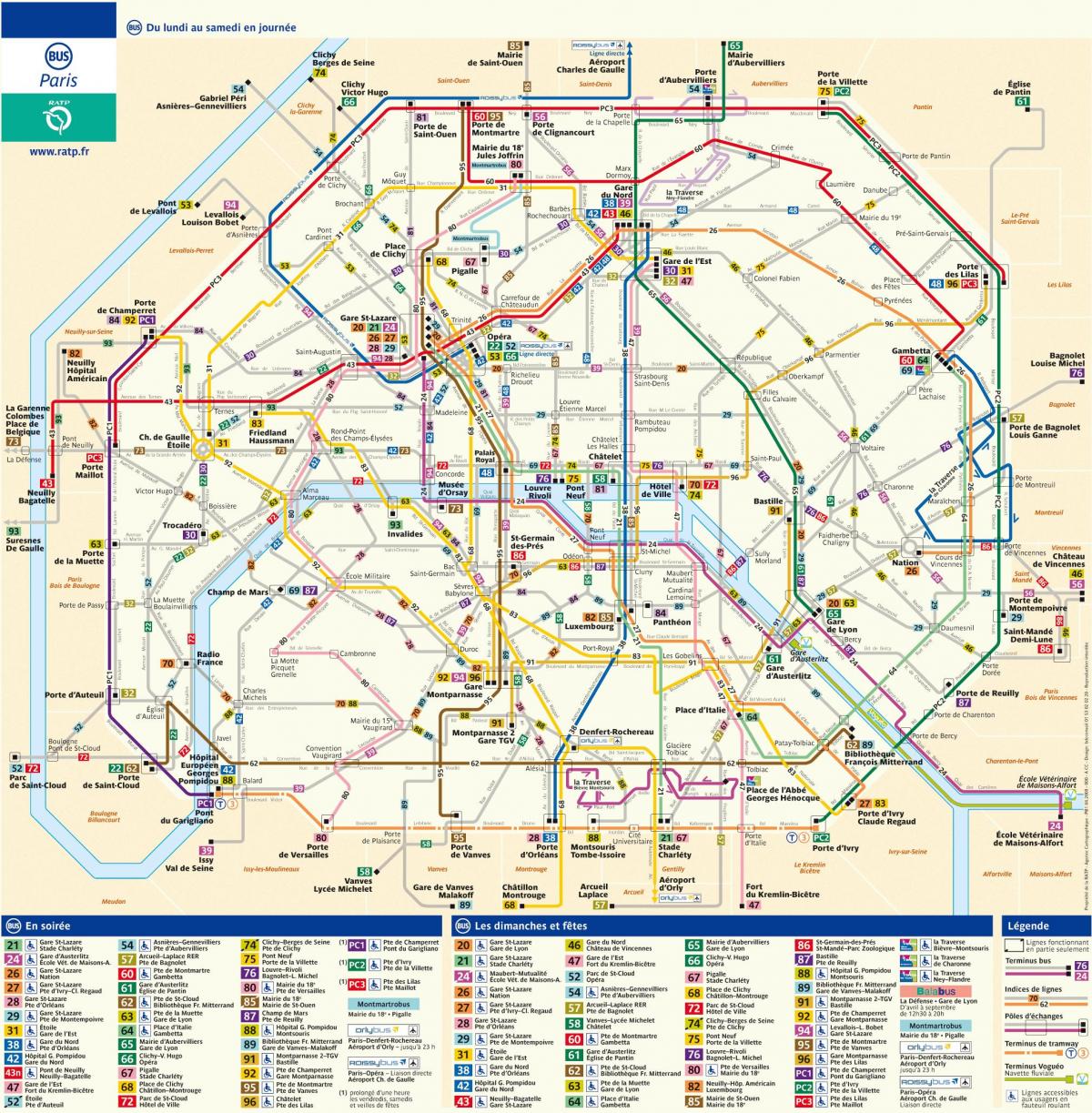 Peta RATP bas