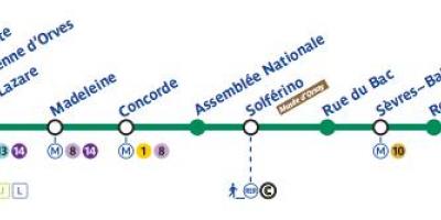 Peta Paris kereta bawah tanah baris 12
