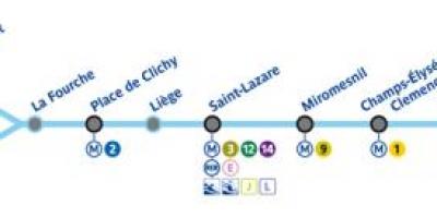 Peta Paris kereta bawah tanah baris 13