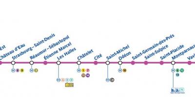Peta Paris kereta bawah tanah line 4